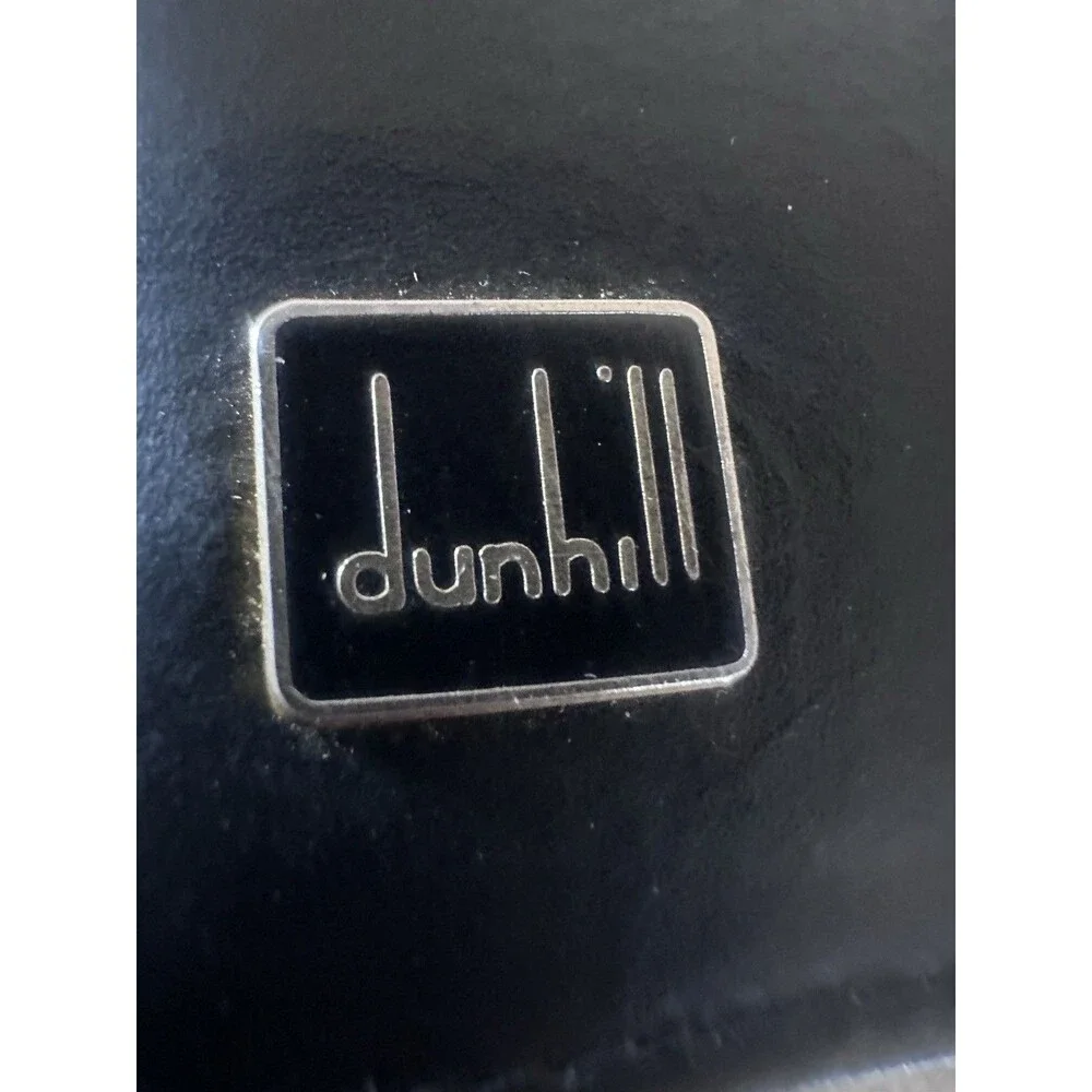Authentic Dunhill Black Oxford Leather Bifold Long Wallet Made in France